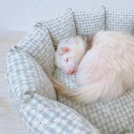 【即納】ribbon flower check  / 刺繍 / コットン / チェック / リボン / フラワー［EM003］