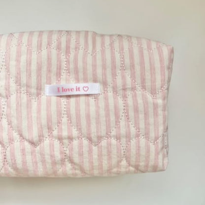 【即納】sugar stripe heart quilting  / ストライプ / キルティング［QU022］