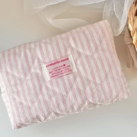 【即納】sugar stripe heart quilting  / ストライプ / キルティング［QU022］