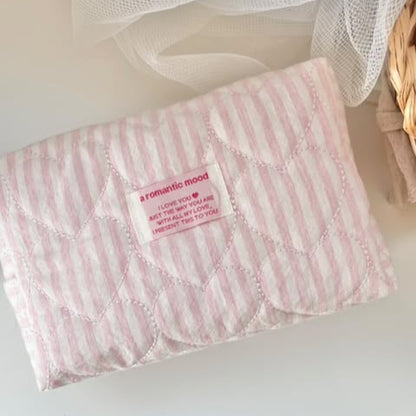 【即納】sugar stripe heart quilting / ストライプ / キルティング［QU016］