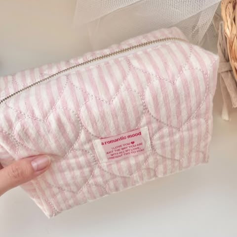 【即納】sugar stripe heart quilting  / ストライプ / キルティング［QU022］