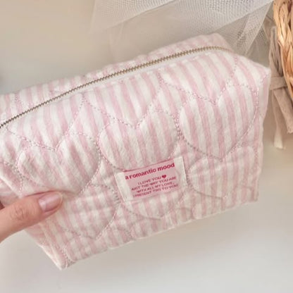 【即納】sugar stripe heart quilting  / ストライプ / キルティング［QU022］