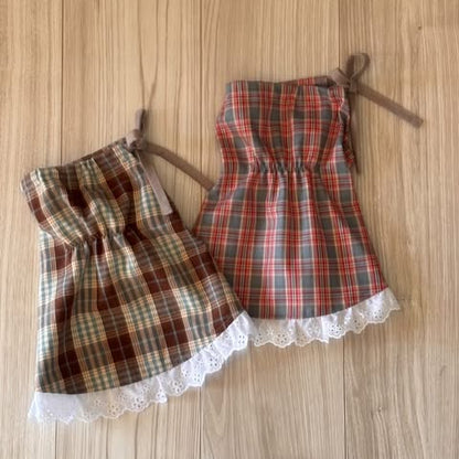 【即納】rustic mint check / コットン  / チェック［CO029］