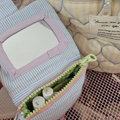 【即納】sugar stripe heart quilting / ストライプ / キルティング［QU016］