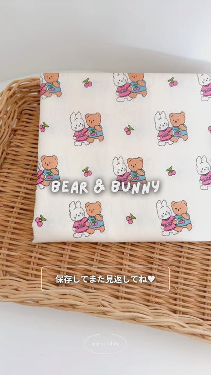【🐰🫧新作SALE🧴🧸】bear & bunny / くま / うさぎ / コットン［CO079］