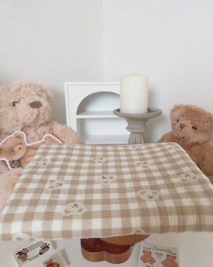 【即納】creamy bear garze / コットン / ガーゼ / くま［CO062］